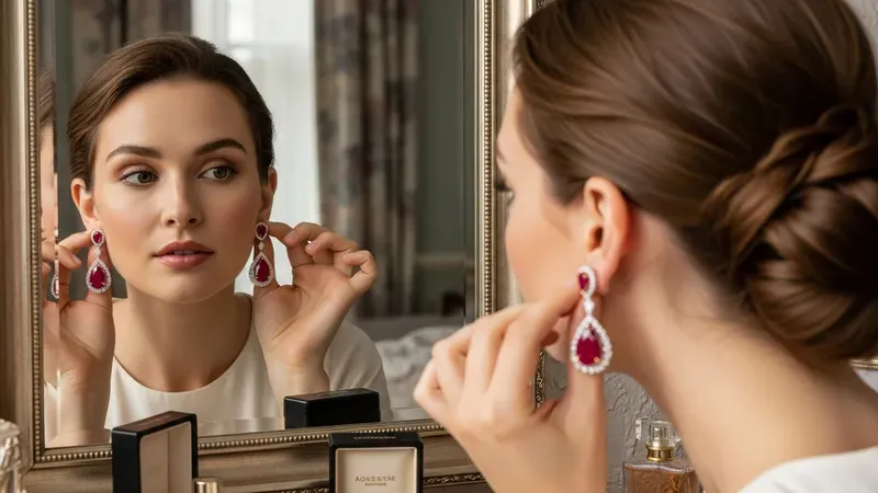 Choisir des boucles d'oreilles rubis selon son visage