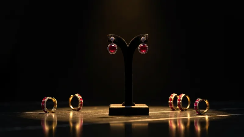 Sertissage artisanal d'un rubis sur boucle d'oreille