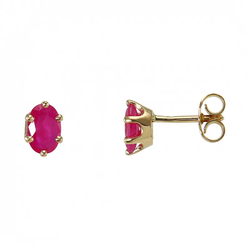 Boucles d oreilles Rubis Ronds 4.5mm Or jaune
